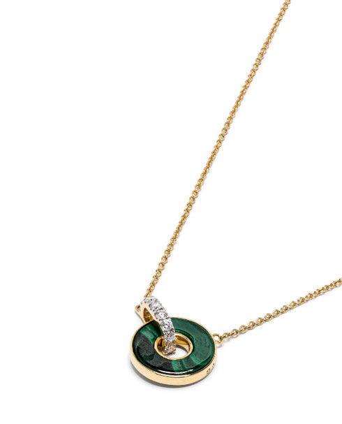 18kt yellow gold Promesse malachite necklace